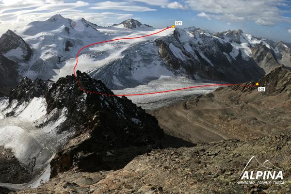 Petersenspitze c северо-востока «Normal route»